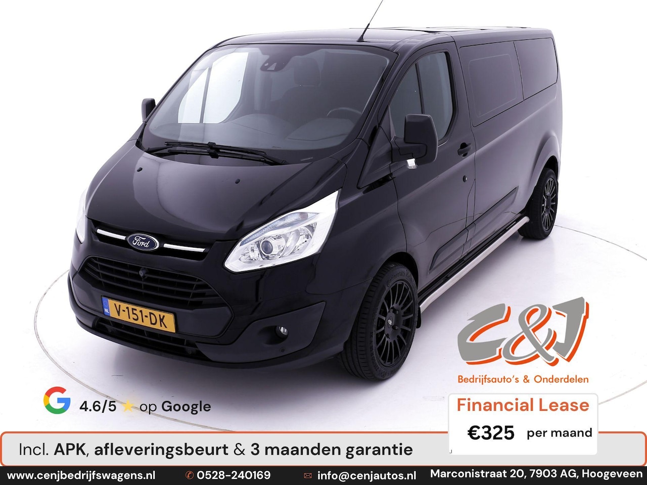 Ford Transit Custom - 290 2.2 TDCI L2H1 Trend Dubbele Cabine cruise navi lease 325,- p/md - AutoWereld.nl