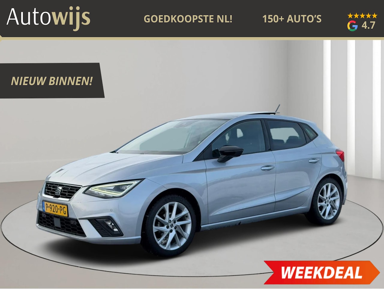 SEAT Ibiza - 1.0 EcoTSI FR Plus|PANO|ALCANTARA|LED|TREKHAAK|CAMERA - AutoWereld.nl