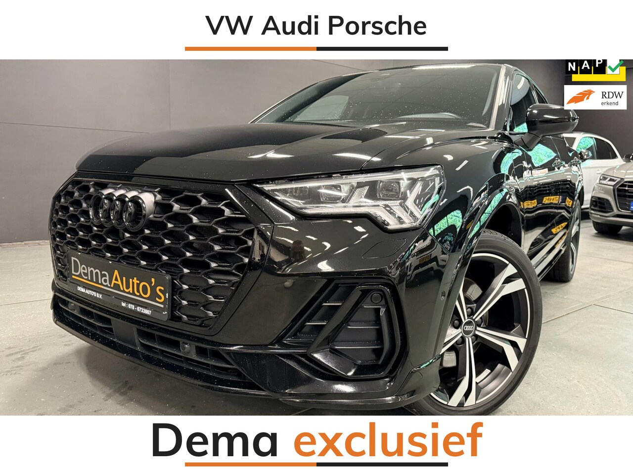 Audi Q3 Sportback - 45 TFSI e 3X S-LINE BLACK-LINE 20'' SFEERVERL/V-COCKPIT/NAVI/LEDER/DAB/LED/CAM/// - AutoWereld.nl