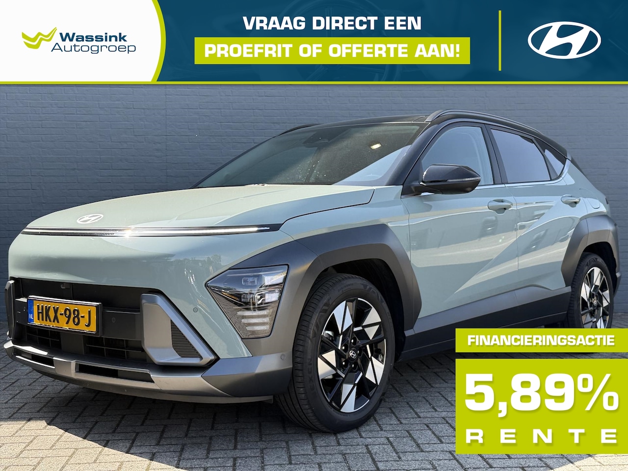 Hyundai Kona - New |1.6 GDI HEV 141pk DCT Premium Sky | Schuif -kanteldak | Navigatie | Stoelventilatie | - AutoWereld.nl