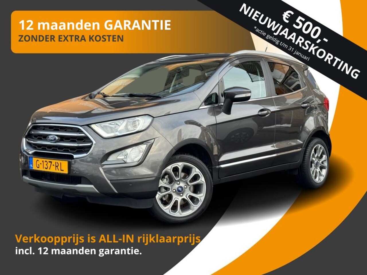 Ford EcoSport - 1.0 ECOBOOST 125PK TITANIUM NAVI/WINTERPACK/LMV/NL-AUTO - AutoWereld.nl