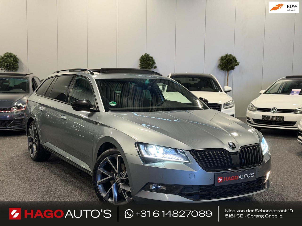 Skoda Superb Combi - 2.0 TSI Sportline Business LED/PANO/CARPLAY/SFEERV/DCC/ACC/BLIND-SPOT/TREKHAAK/FRONT-ASSIS - AutoWereld.nl