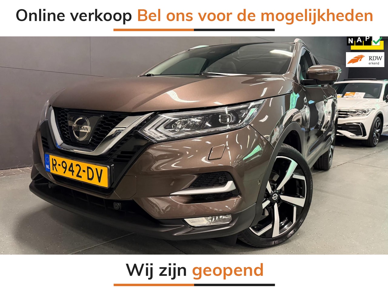 Nissan Qashqai - 1.2 Tekna 19'' PANO/NAVI/DAB/LEDER/CAM/CRUISE/ECC/PDC/// - AutoWereld.nl