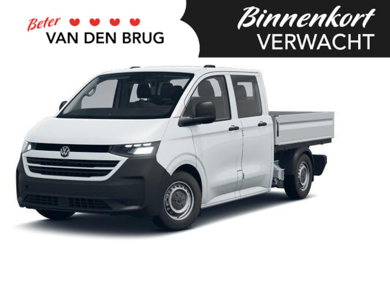 Volkswagen e-Transporter - Pick-up Dubbele cabine L2 136PK 70 kWh | Airco | Cruise control | Navigatie via app connec - AutoWereld.nl