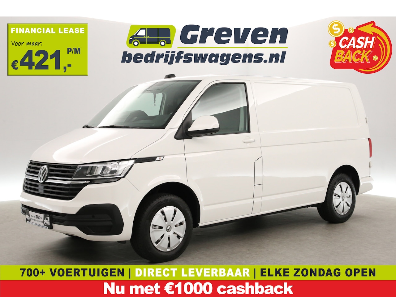 Volkswagen Transporter - 2.0 TDI 150PK L1H1 | MARGE | Automaat | Airco | Carplay | Camera | Navi | Parkeersens. - AutoWereld.nl