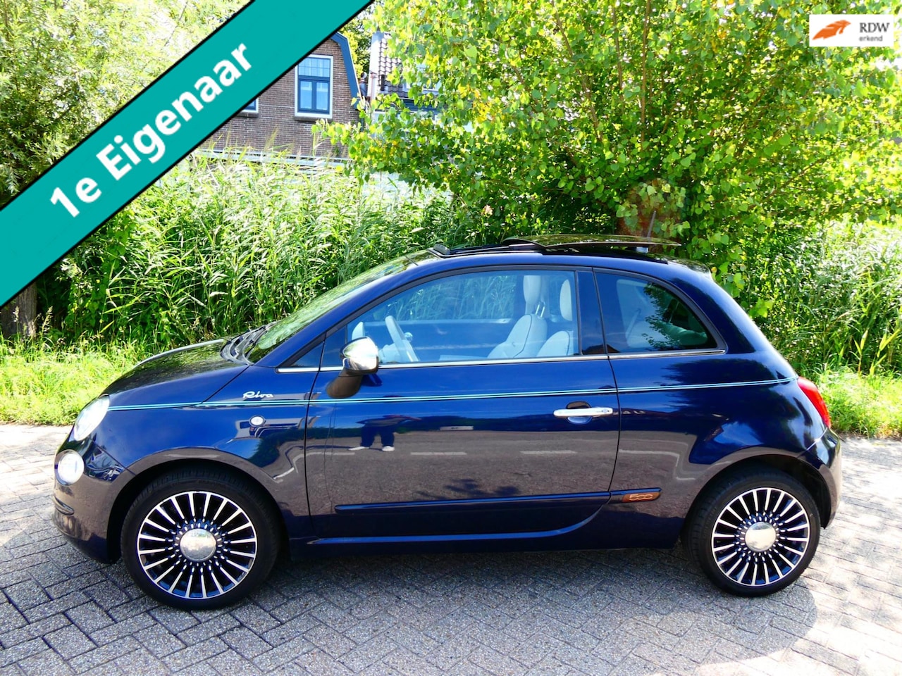 Fiat 500 - 1.2i 4-Cilinder 1e eig. RIVA Clima Cruise Leder Navi Schuifdak - AutoWereld.nl