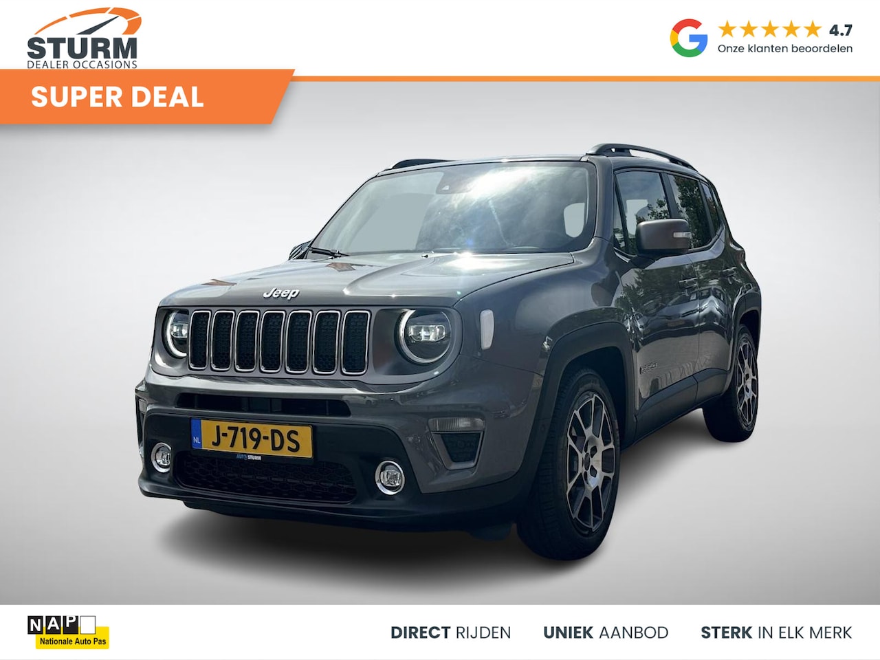 Jeep Renegade - 1.3T DDCT Limited Trekhaak | Navigatie | Climate Control | Keyless Entry | Cruise Control - AutoWereld.nl