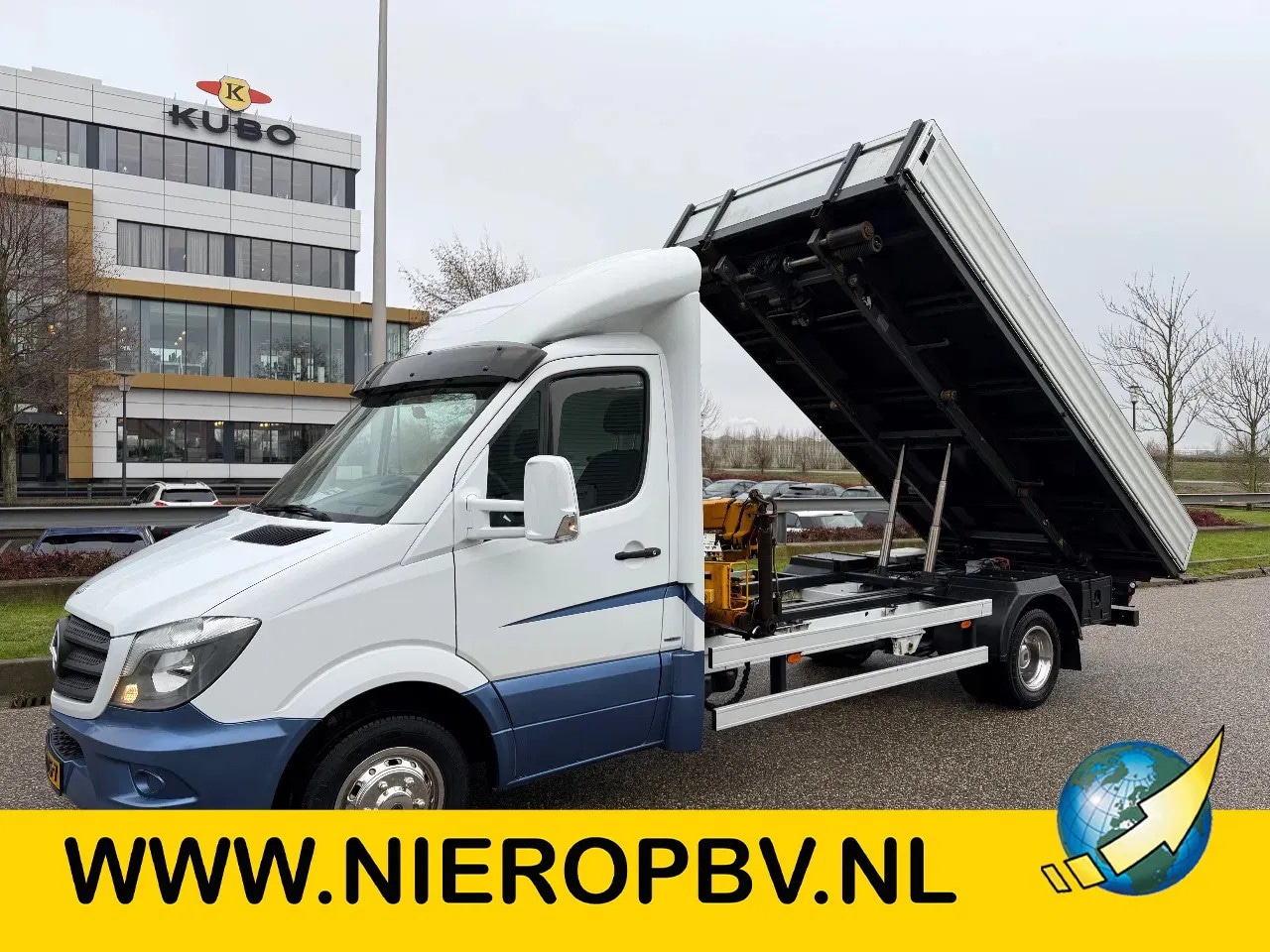Mercedes-Benz Sprinter - 516CDI Kipper/Afzet systeem + EFFER 28/2S Kraan Airco Trekhaak Remote Control EURO 6 - AutoWereld.nl