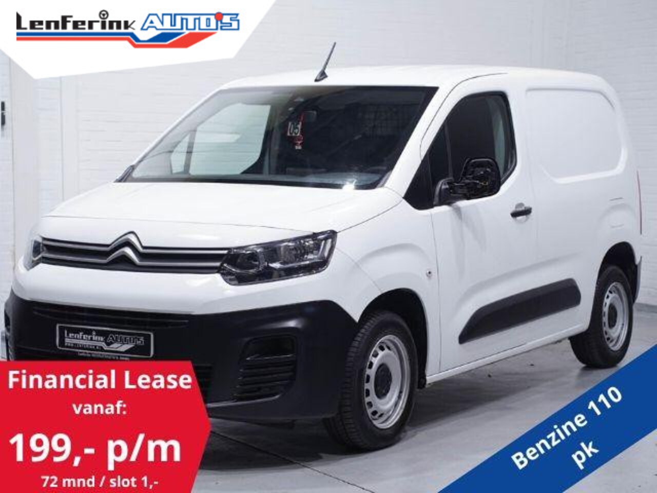Citroën Berlingo - 1.2 Pure Tech 110 pk Benzine Airco Cruise Control, DAB+, PDC achter, 2-Zits - AutoWereld.nl