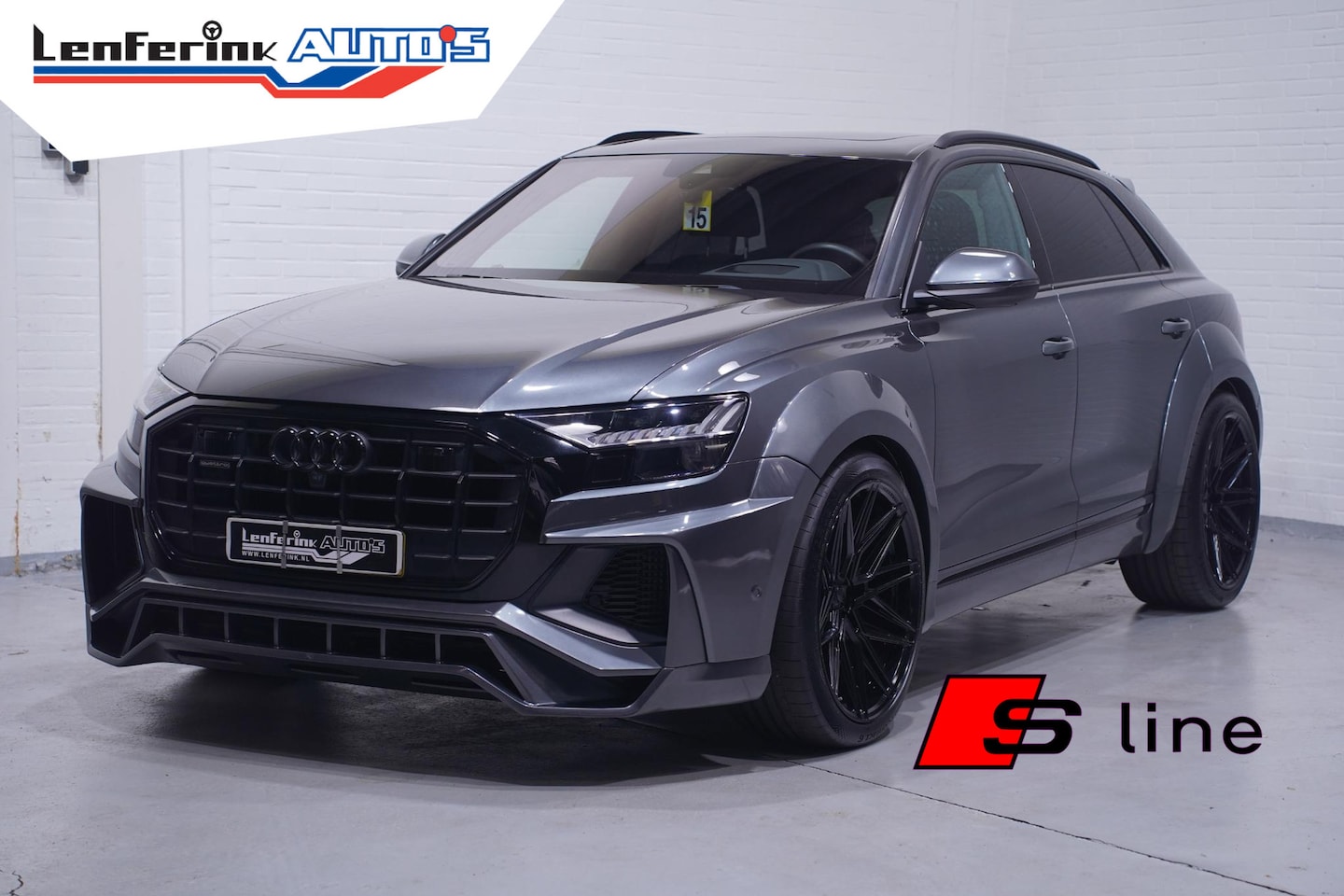 Audi Q8 - 55 TFSI quattro NAP Prior bodykit en tuning 430PK pano digi-cockpit Vossen 23"lmv head-up - AutoWereld.nl
