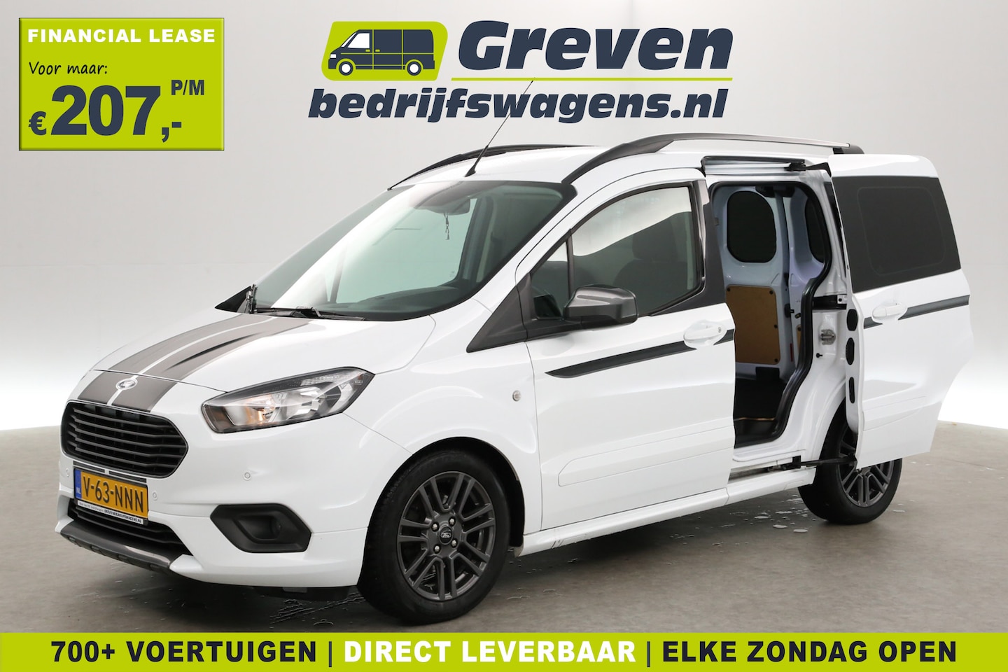 Ford Transit Courier - 1.5 TDCI Sport 100PK 6-bak | Euro6 | 2xSchuifdeur | Airco | Camera | Carplay | Striping | - AutoWereld.nl