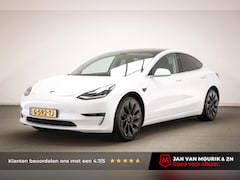Tesla Model 3 - Long Range AWD 75 kWh SOH 92% | LED | PANORAMADAK | LEDER | STOELVERWARMING