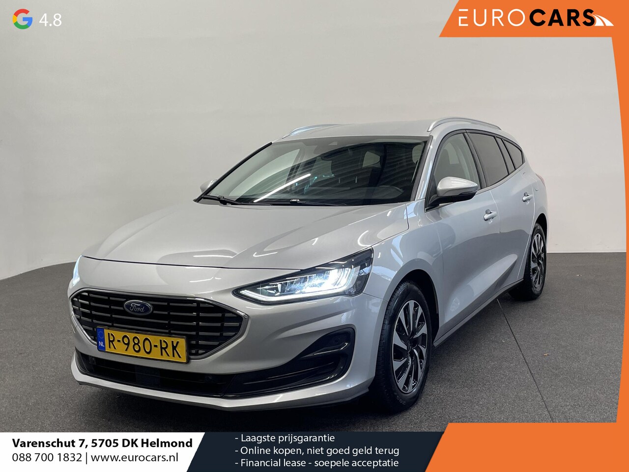 Ford Focus Wagon - 1.0 EcoBoost Hybrid Titanium Rijklaar incl 12 mnd BOVAG garantie! Airco ECC Navi Carplay P - AutoWereld.nl