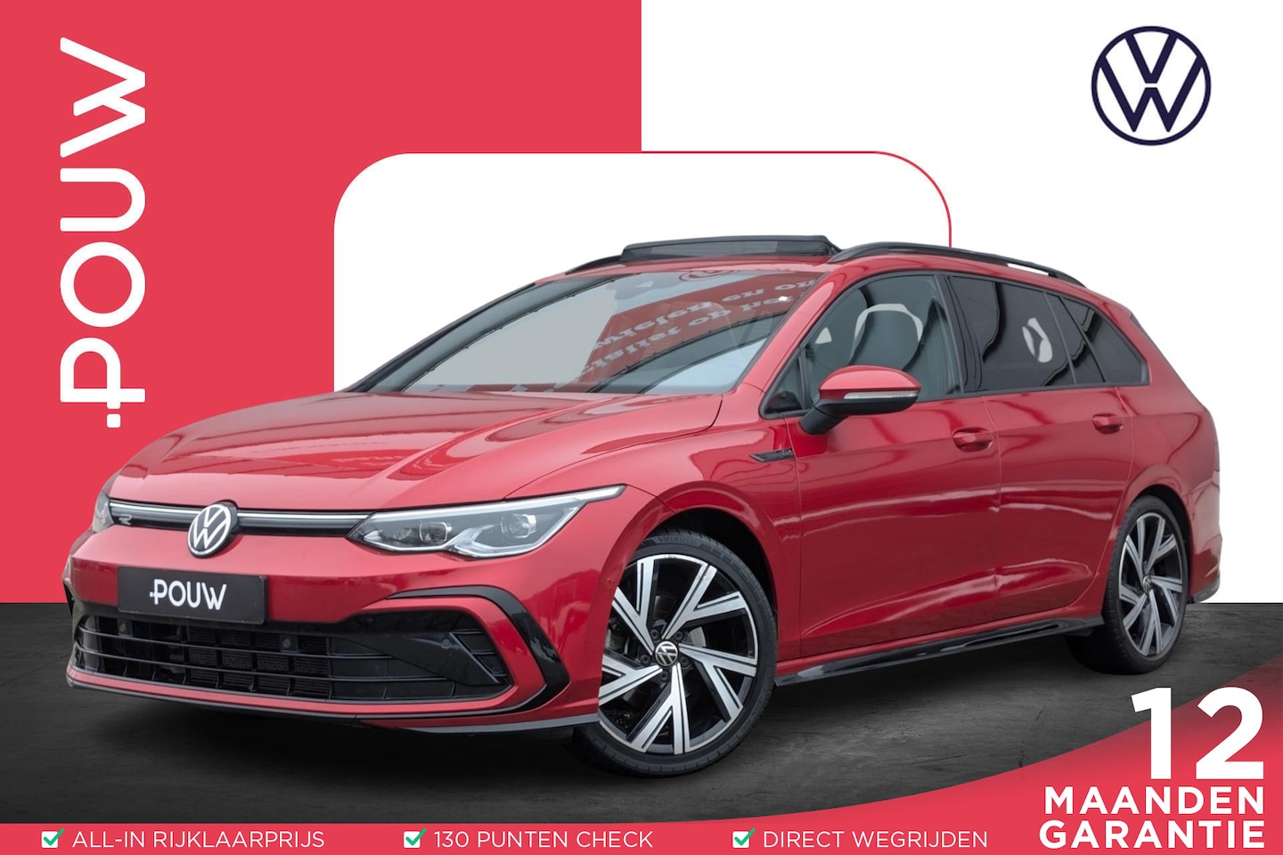 Volkswagen Golf Variant - 1.5 eTSI 150pk DSG R-Line | Trekhaak | Panoramadak | Camera - AutoWereld.nl