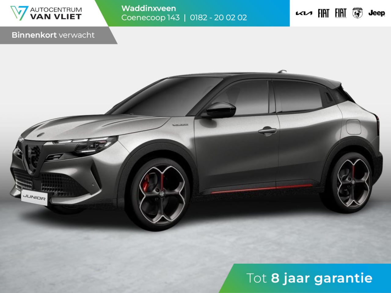 Alfa Romeo Junior - Elettrica Veloce 54 kWh 280pk Pack Tech | Pack Sport | Schuif/Kanteldak | Arese Silver - AutoWereld.nl