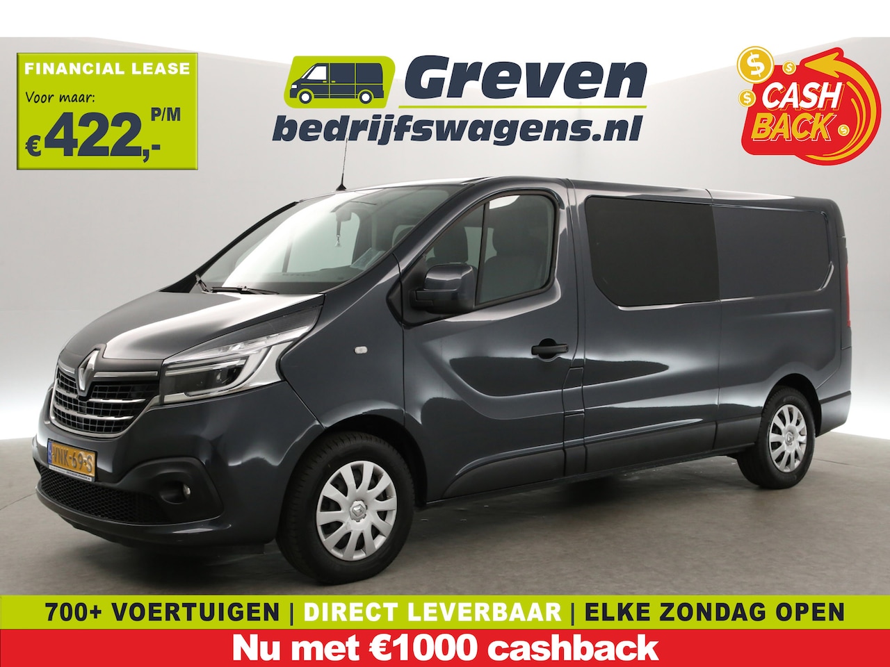 Renault Trafic - 2.0 dCi T29 145PK L2H1 | Euro6 | DC | 6-Zits | Automaat | Airco | Trekh. | Cruise | Parkee - AutoWereld.nl