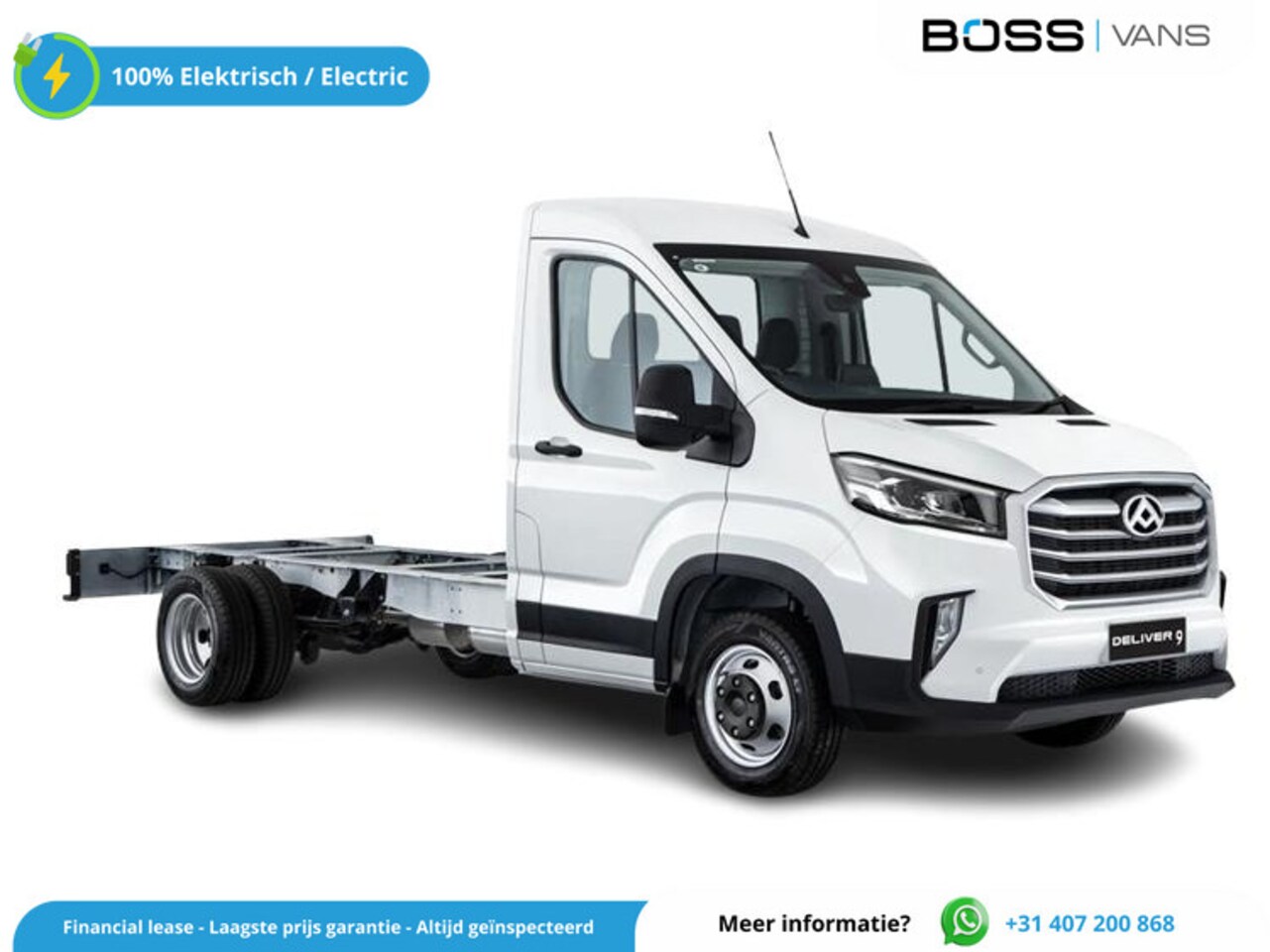 Maxus eDeliver 9 - L4 65 kWh L4 Chassis Cabine 100% Elektrisch 65 KWh Snelladen Led Adaptieve Cruise - AutoWereld.nl