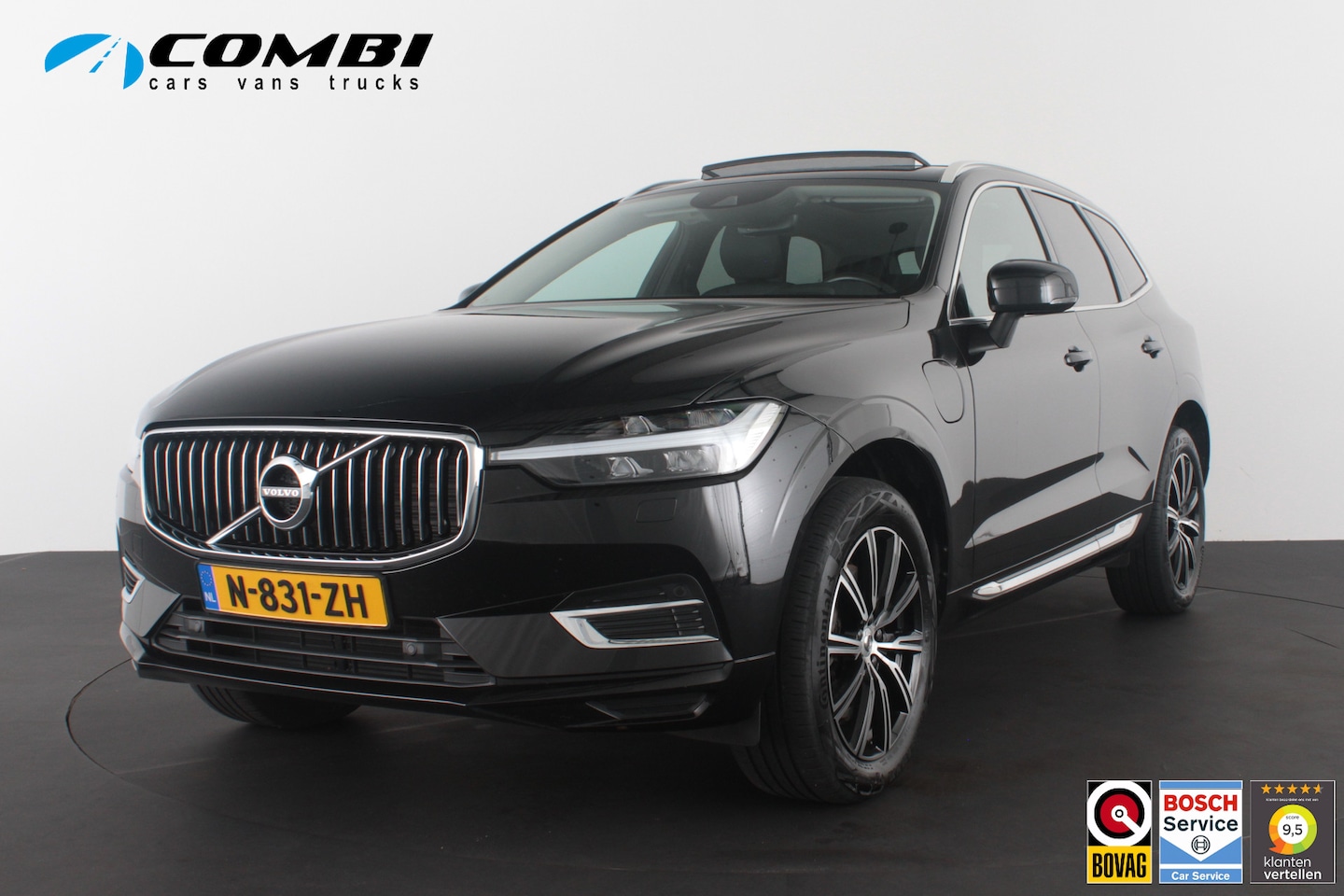 Volvo XC60 - 2.0 T6 Plug-in hybrid AWD Inscription 341pk/Trekhaak/Pano.schuif/Memory/Leer/ONYX BLACK/Ap - AutoWereld.nl
