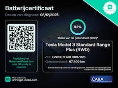 Tesla Model 3 - Standard RWD Plus 92% SoH [ LFP-ACCU+AUTOPILOT+60 kWh+PREMIUM AUDIO ]