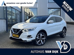Nissan Qashqai - 1.2 Tekna | NL Auto/2e Eig./Voll.Historie/Navi/Pano/Clima/Cruise/19"/Trekhaak
