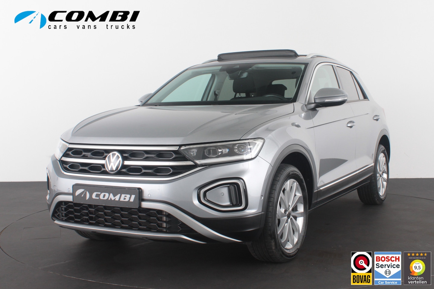 Volkswagen T-Roc - 1.0 TSI Style > 116pk/Pano.schuifdak/Camera/Stoelverwarming/IQ.Led/Pyrite Silver - AutoWereld.nl