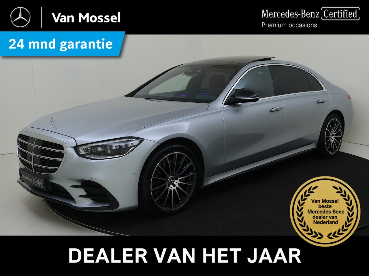 Mercedes-Benz S-klasse - 500 4MATIC Lang AMG Line /Panoramadak /HUD /Rijassistentiepakket /Nappa /Burmester 3D - AutoWereld.nl