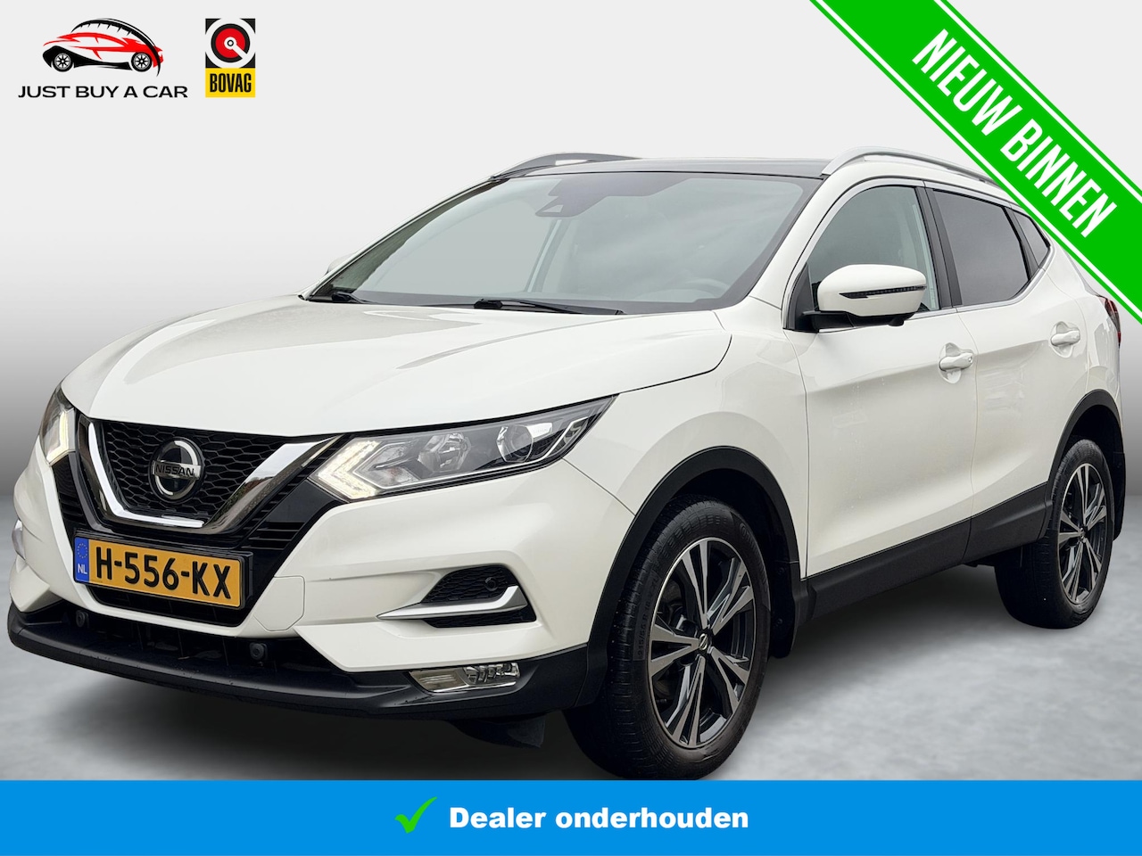 Nissan Qashqai - 1.3 DIG-T Tekna Panorama / Leder-Stof / DAB / Apple Carplay & Android Auto / Cruise Contro - AutoWereld.nl