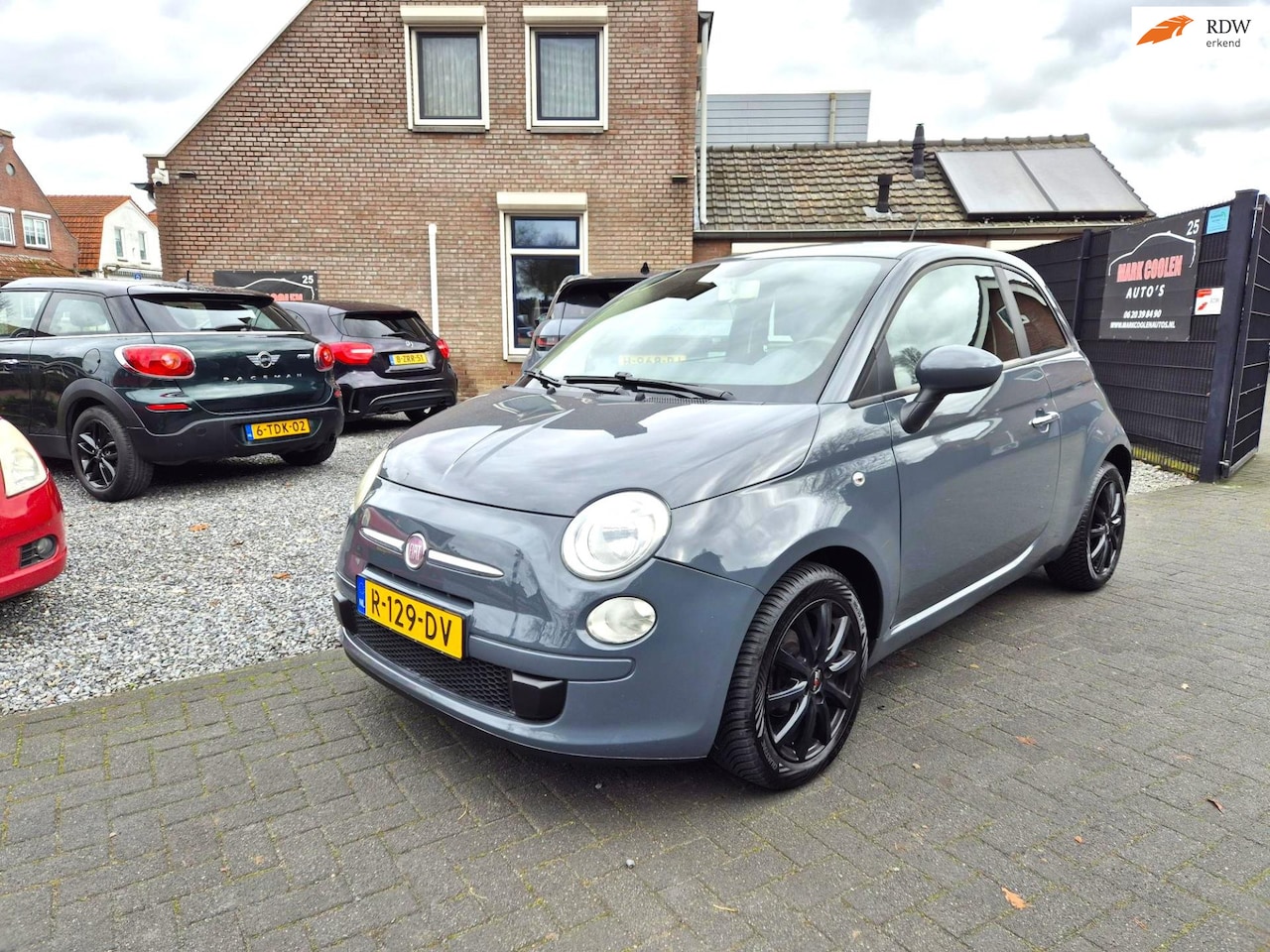 Fiat 500 - 1.2 Lounge Nardo Grey Airco Leer Sportstoelen Privacyglas - AutoWereld.nl