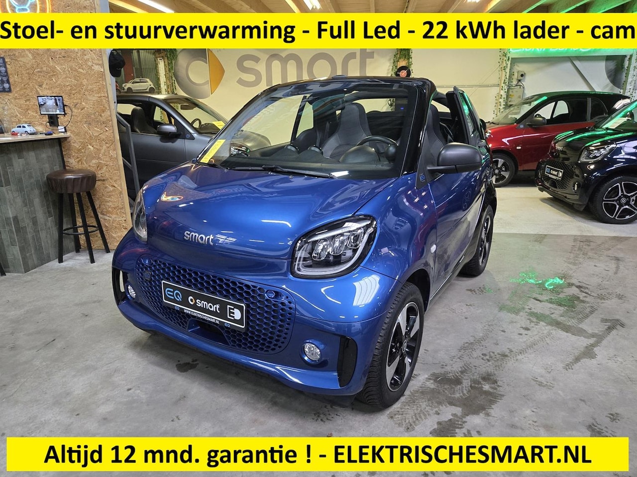 Smart Fortwo cabrio - EQ Comfort - Stoel- en stuurverwarming - Full Led pakket - 22 kWh snellader 3 fase - 12 mn - AutoWereld.nl