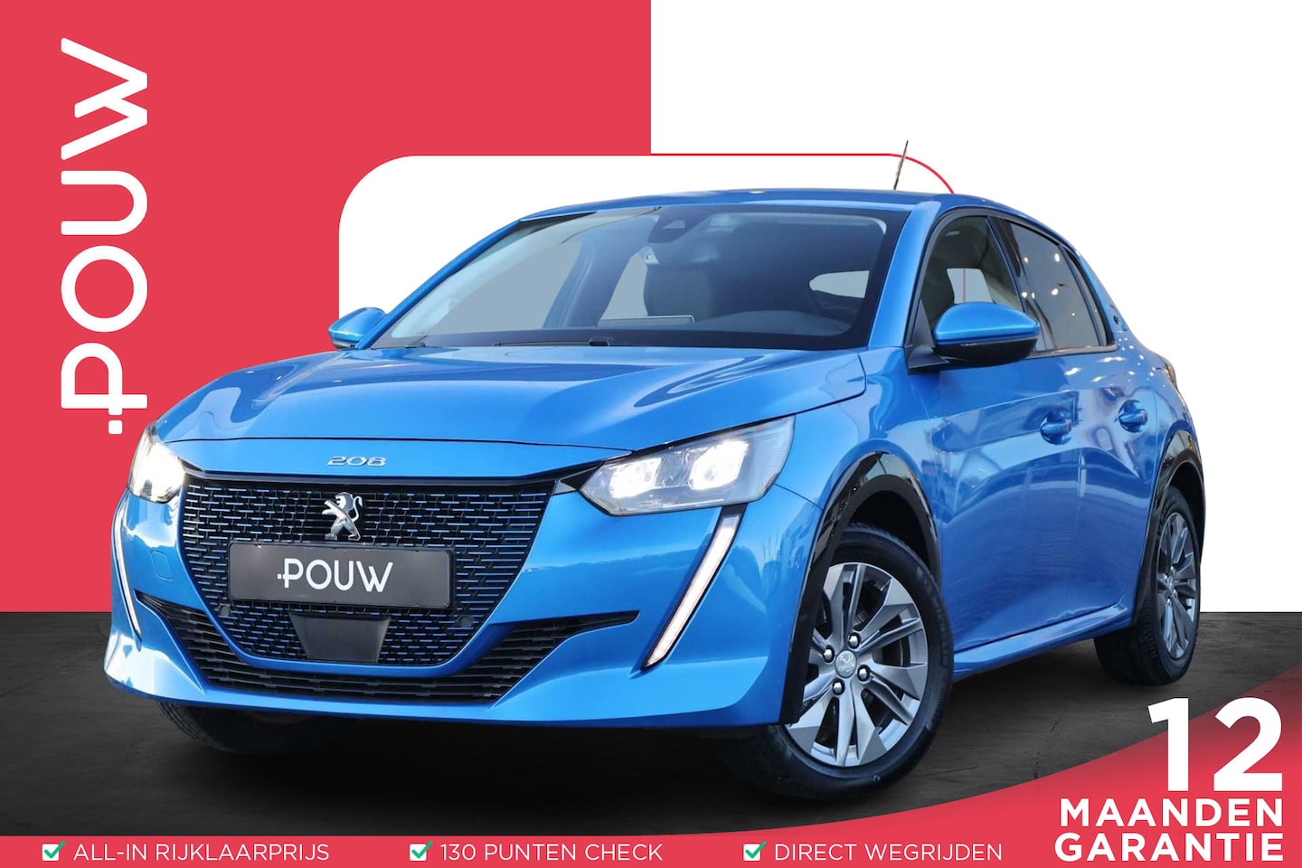 Peugeot e-208 - 136pk EV Blue Lease Allure 50 kWh | SoH 90% | Camera | Navigatie | Cruise Control | Apple - AutoWereld.nl