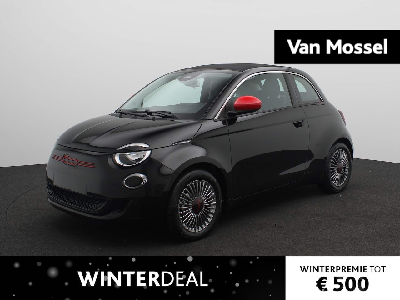 Fiat 500e - Cabrio RED 24 kWh | Cabrio | 16" Lichtmetalen Velgen | Parkeersensoren | - AutoWereld.nl