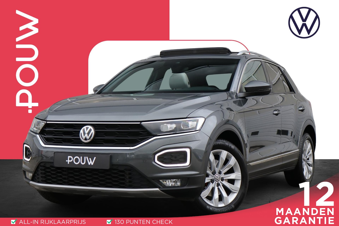 Volkswagen T-Roc - 1.5 TSI 150pk DSG Sport | Panoramadak | Trekhaak | Stoelverwarming | Achteruitrijcamera | - AutoWereld.nl