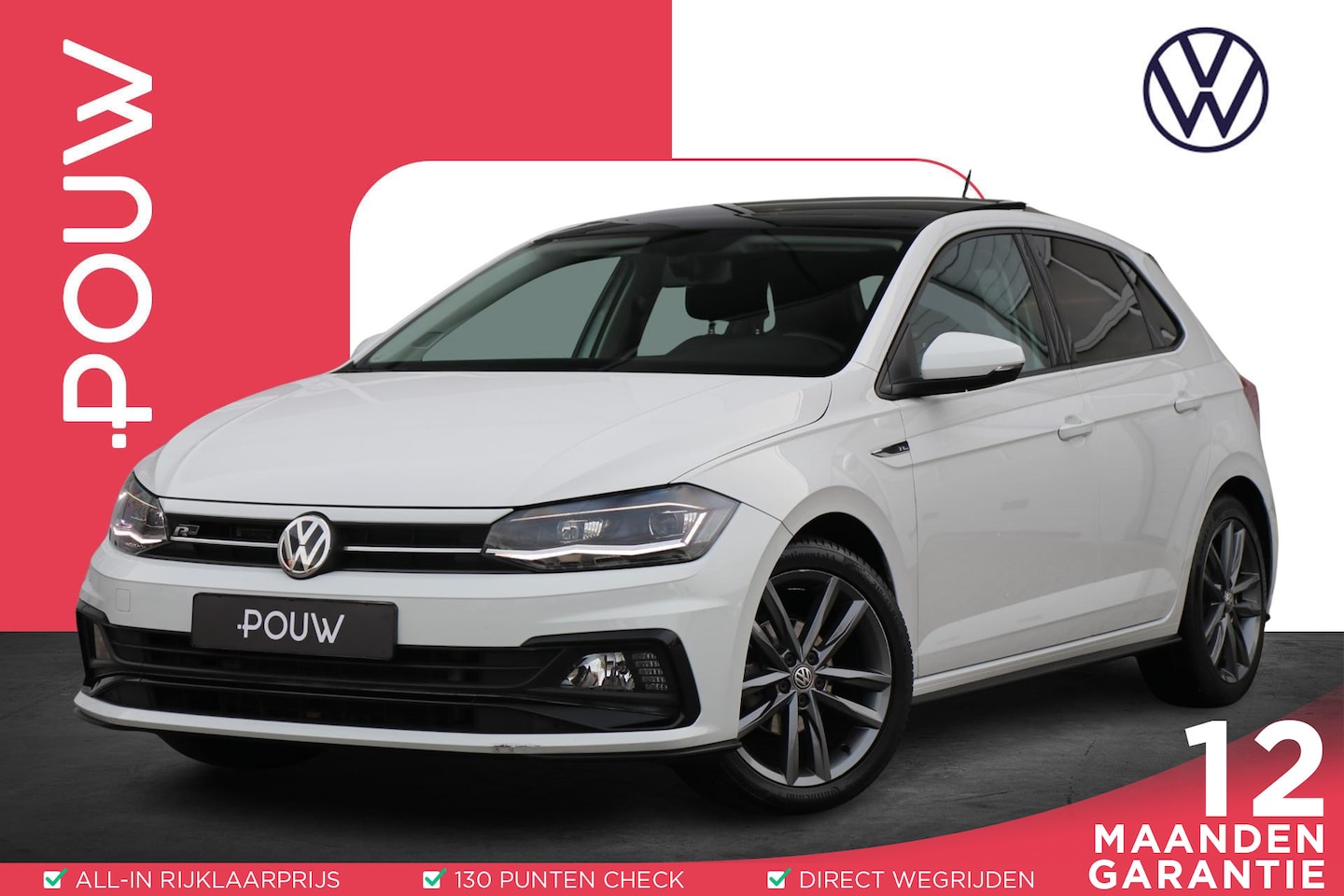 Volkswagen Polo - 1.0 TSI 95pk DSG R-line | Panoramadak | App Connect | LED Koplampen | Climate Control - AutoWereld.nl