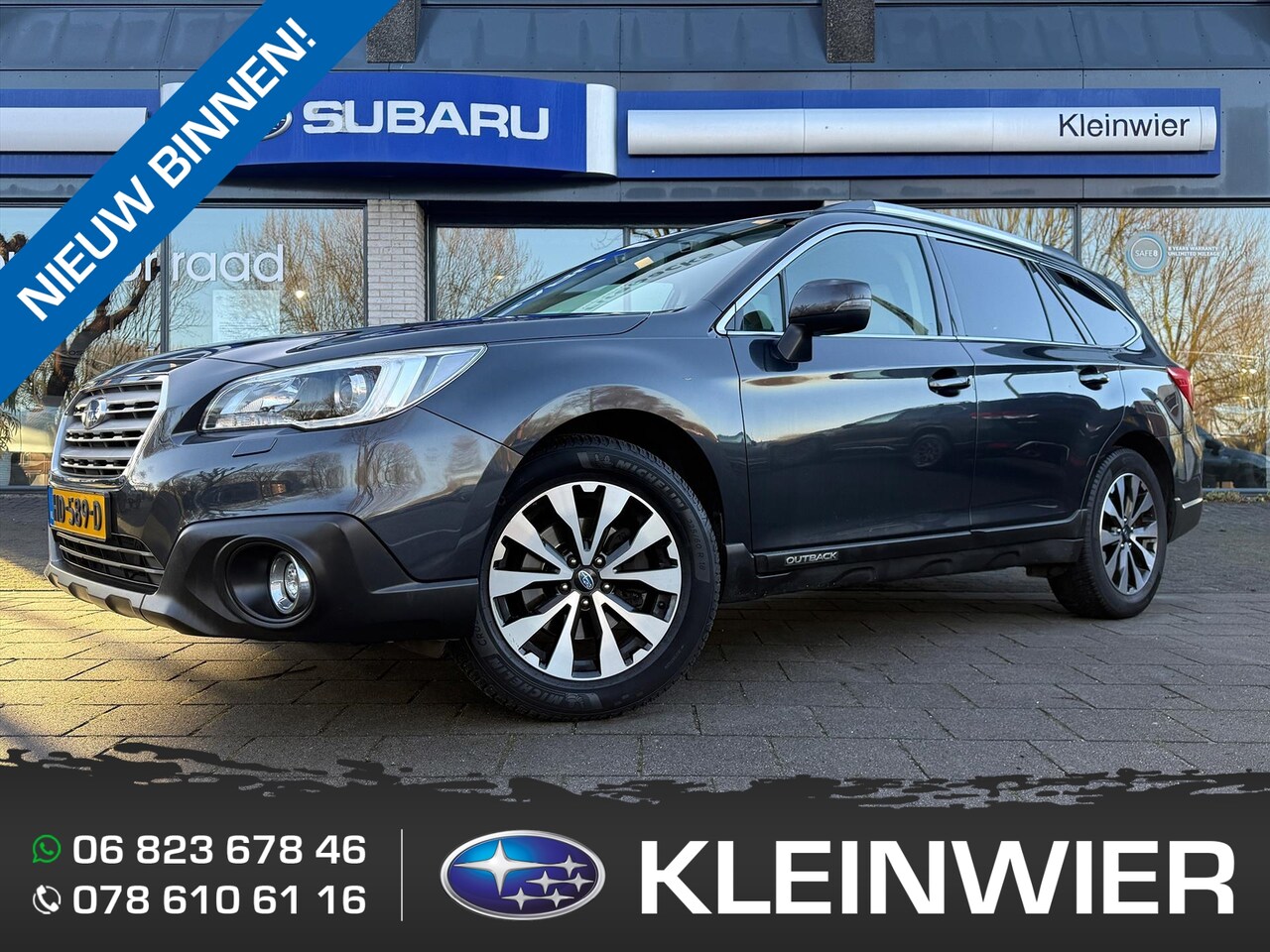 Subaru Outback - 2.5i 175PK CVT EyeSight Premium | Leder | Navi | Trekhaak | All Season | 2.000kg trekgew. - AutoWereld.nl