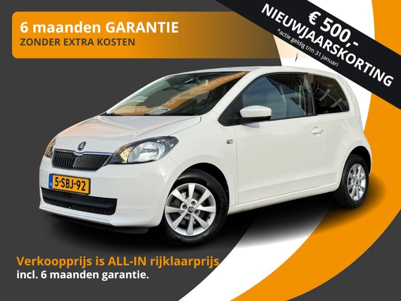 Skoda Citigo - 1.0 AUTOMAAT AMBITION AIRCO/LMV/CRUISE/STOELVERW./NL-AUTO - AutoWereld.nl