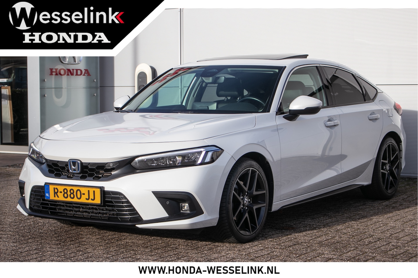 Honda Civic - 2.0 e:HEV Advance - Afn. trekhaak | Schuif/-kanteldak | All-seasonbanden | Stoel+stuurverw - AutoWereld.nl
