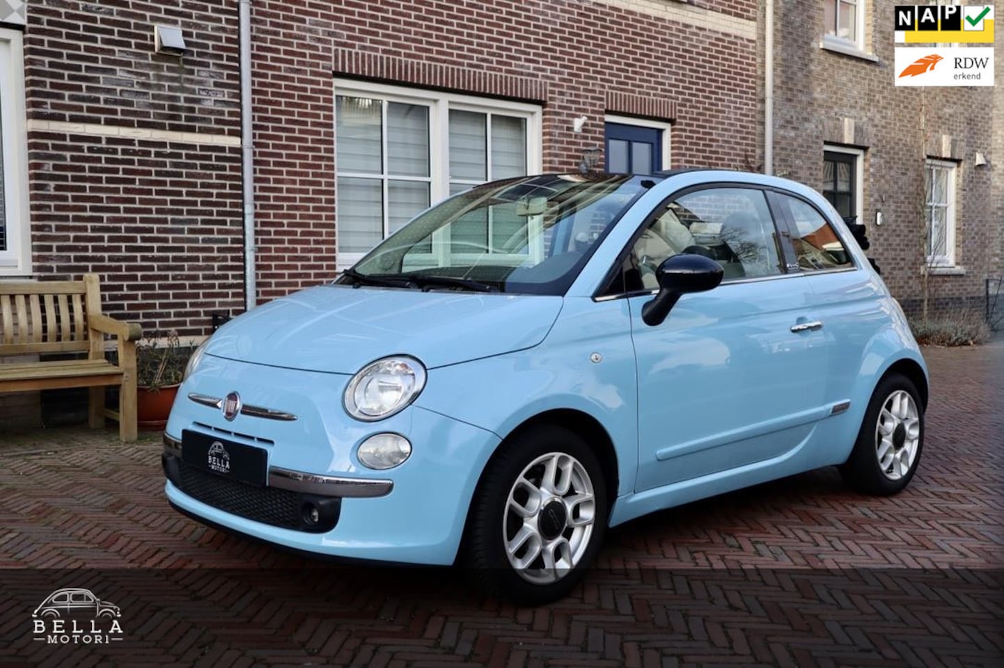 Fiat 500 C - 1.2 Lounge | Automaat | Azzurro Cappellini | Chrome pakket | Lichtmetalen velgen | Parkeer - AutoWereld.nl