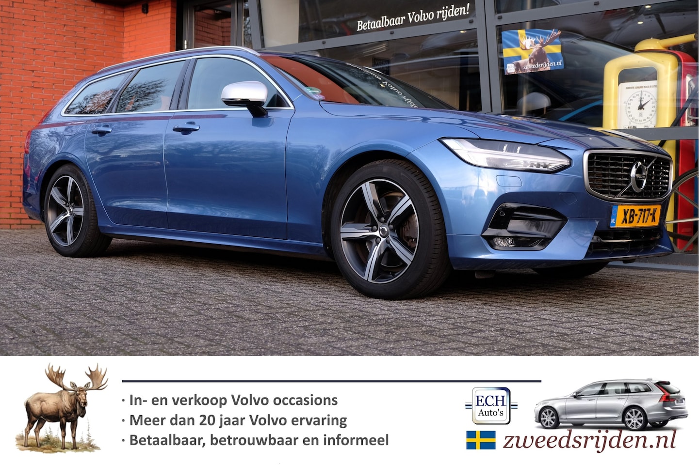 Volvo V90 - 2.0 T4 190 PK Aut. Business Sport, Panodak, Adaptieve CC - AutoWereld.nl