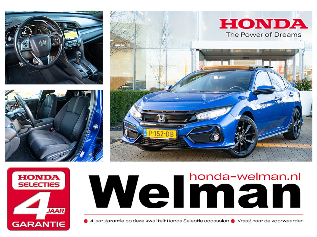 Honda Civic - 1.0i VTEC EXECUTIVE SPORTPACK - AUTOMAAT - PANORAMADAK - TREKHAAK - SPOILER - AutoWereld.nl
