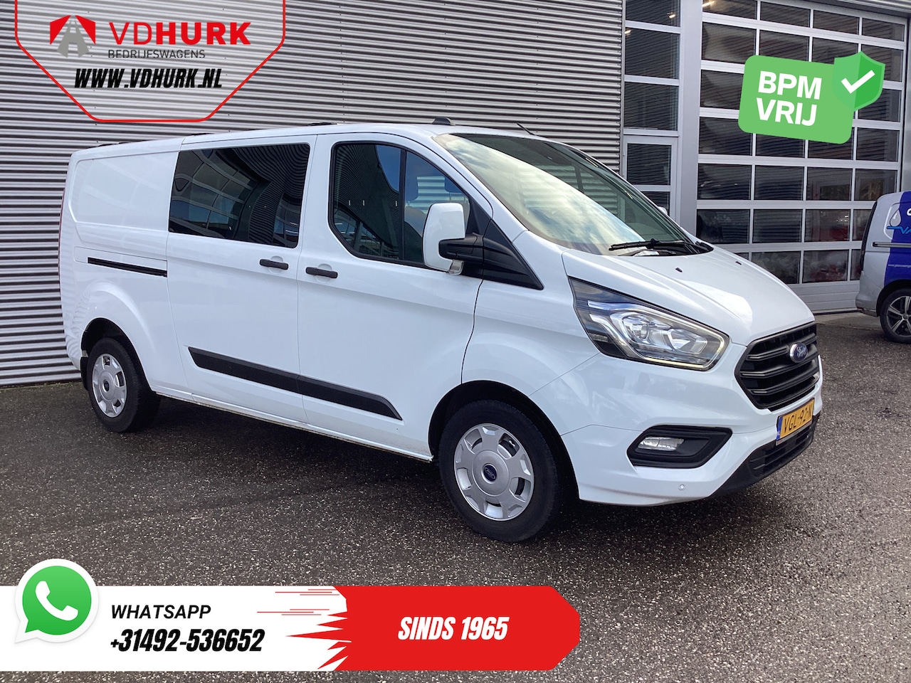 Ford Transit Custom - 2.0 TDCI 130 pk L2 DC Dubbel Cabine NL Auto/ 2.8t Trekverm./ Carplay/ Airco/ Navi/ Camera/ - AutoWereld.nl