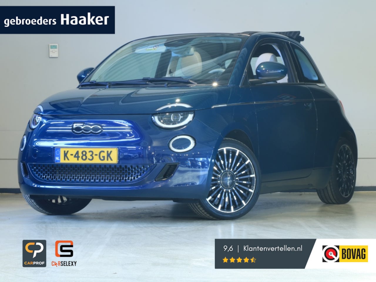 Fiat 500e - Cabrio La Prima 42 kWh * 12 mnd BOVAG garantie * RIJKLAARPRIJS ! - AutoWereld.nl