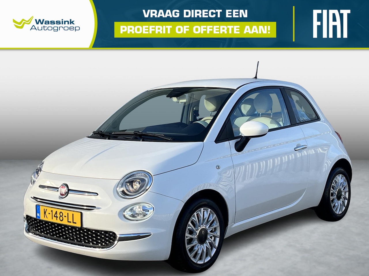 Fiat 500 - 1.0 Hybrid Lounge | Cruise Control | Navigatie | Parkeersensoren | Apple Carplay/Android A - AutoWereld.nl
