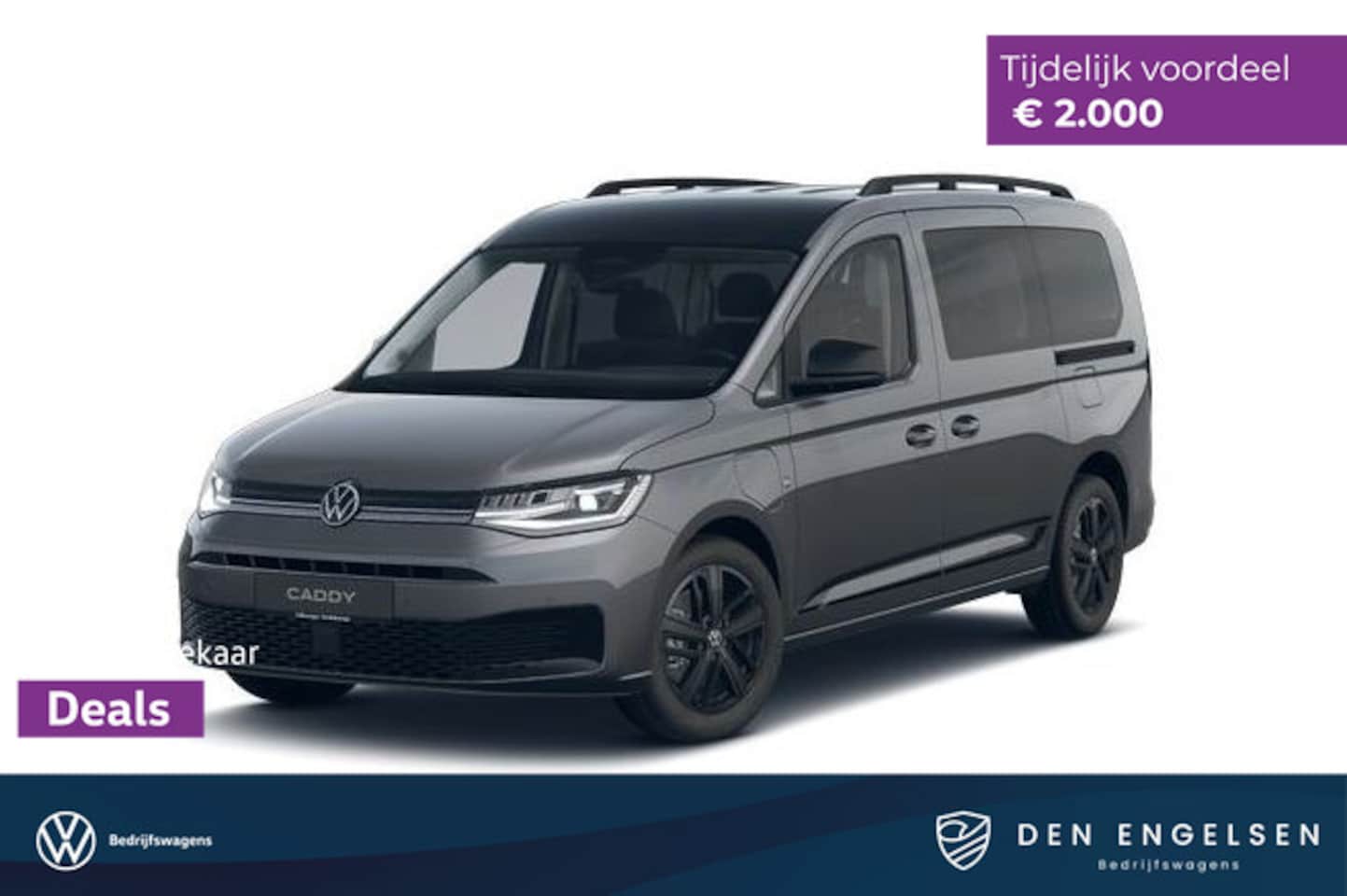 Volkswagen Caddy Maxi - 1.5 TSI Hybride DSG Limited Edition, Climatronic, Achterdeuren met ruit, 5-persoons, App c - AutoWereld.nl