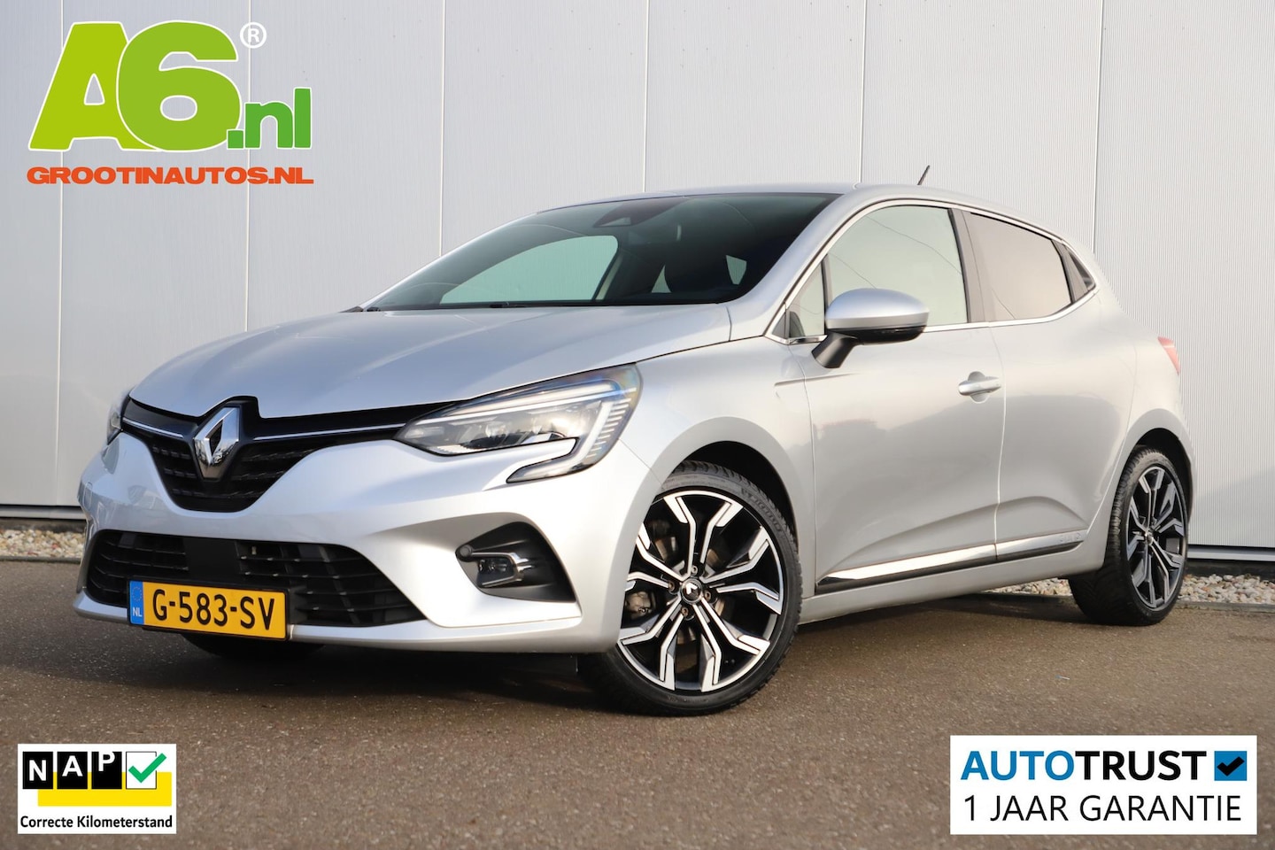 Renault Clio - 1.0 TCe Intens 101PK Half Leder 17 inch LMV LED Navigatie Carplay Android Climate Cruise C - AutoWereld.nl