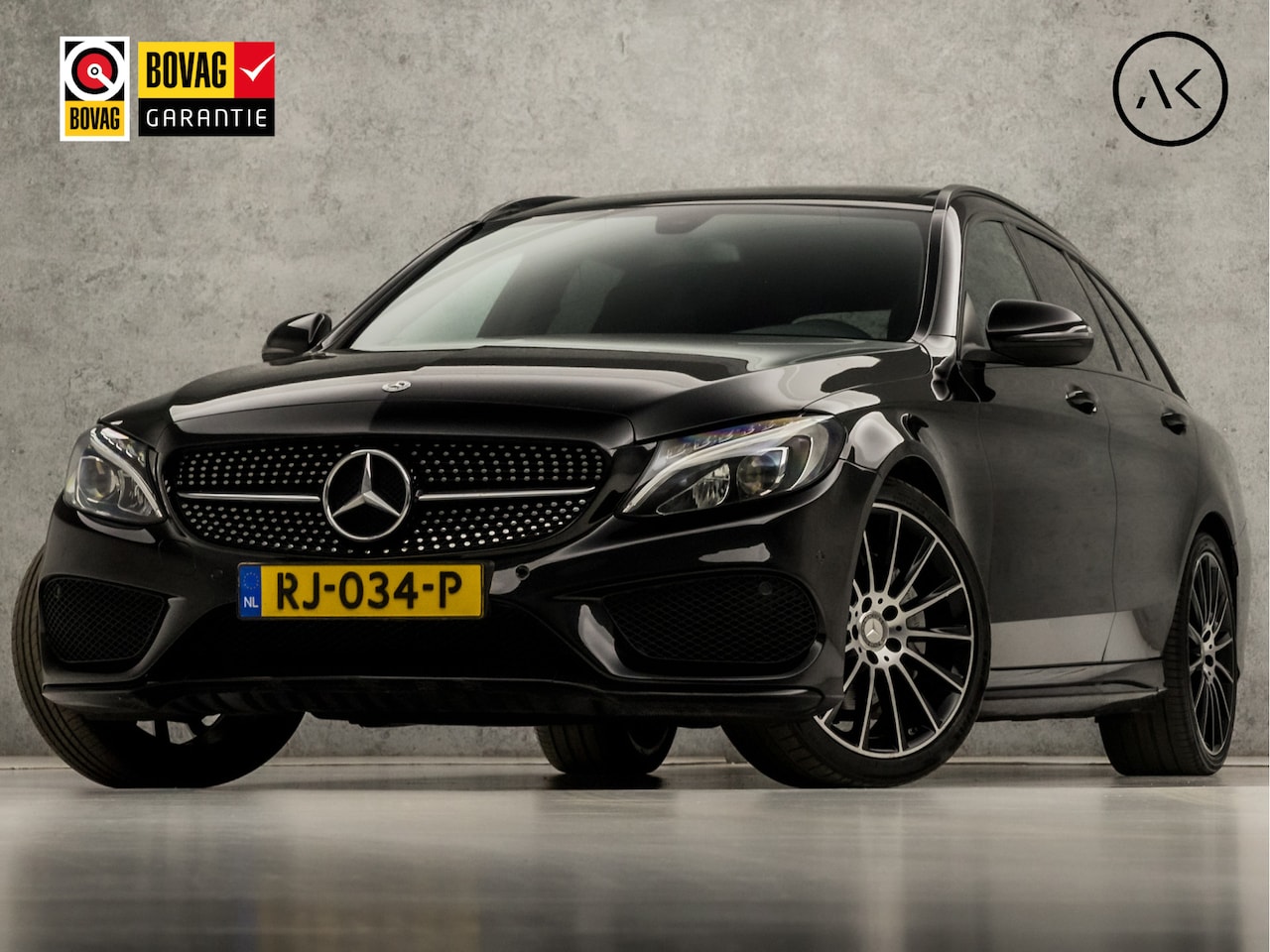 Mercedes-Benz C-klasse Estate - 180 AMG Sport 157Pk Automaat (PANORAMADAK, NAVIGATIE, CAMERA, ELEK SPORTSTOELEN, ZWART HEM - AutoWereld.nl