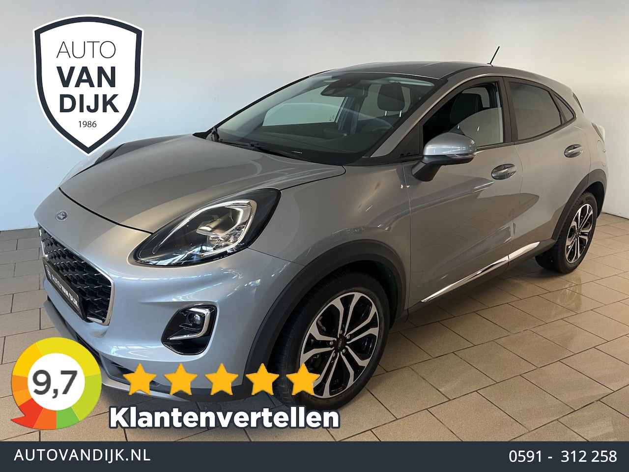 Ford Puma - 1.0 EcoBoost Titanium AIRCO NAVI CRUISE BLUETOOTH ELEK RAMEN CENT VERGVELGEN PRIVACYGLAS N - AutoWereld.nl