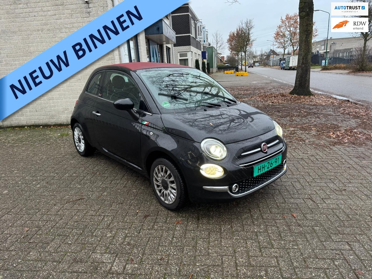 Fiat 500 C - 1.2 Lounge ZWARTMET ROOD DAK - AutoWereld.nl