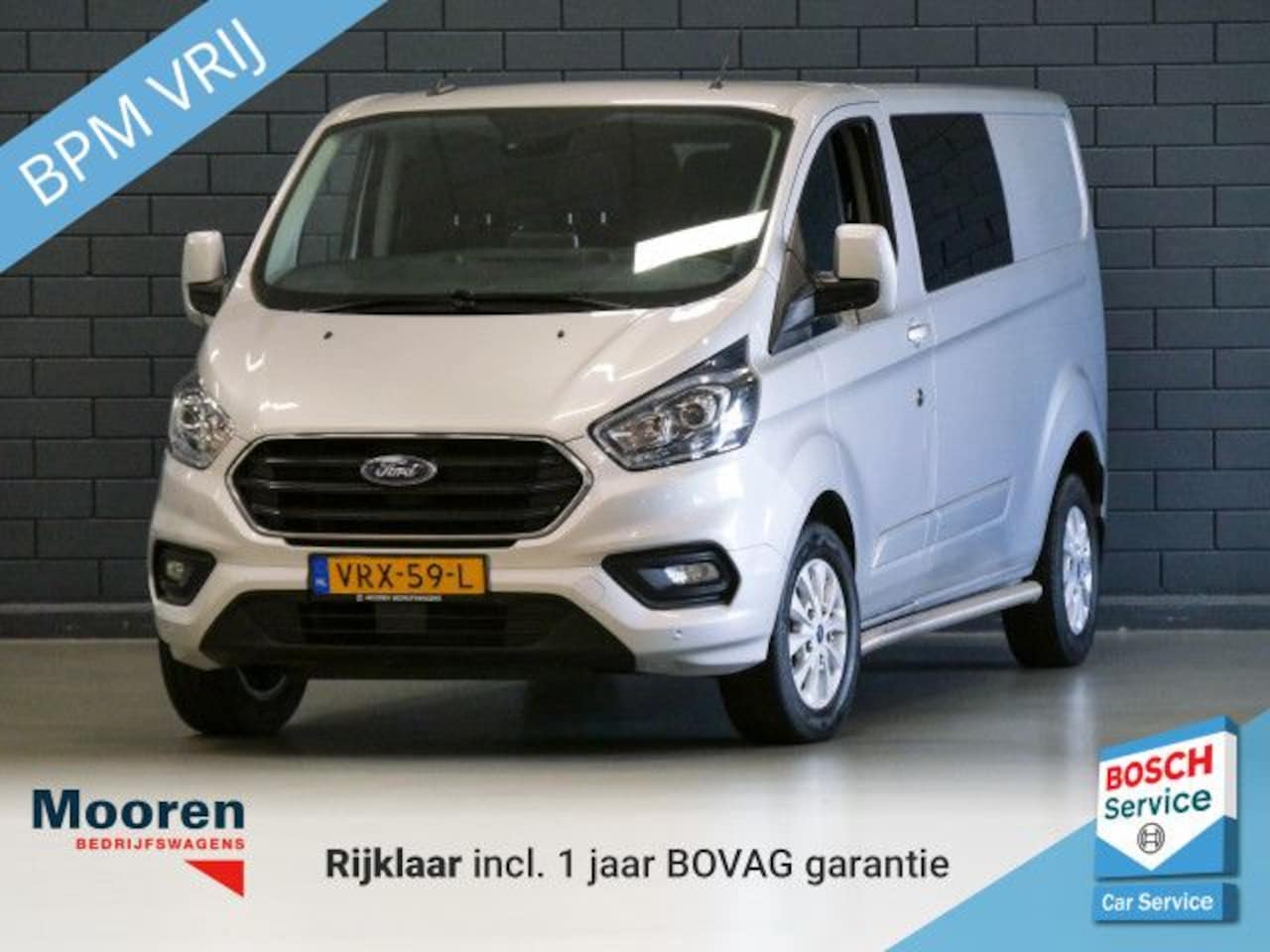 Ford Transit Custom - 300 2.0 TDCI L2H1 Limited Dubbele Cabine | TREKHAAK | WINTERPACK | CARPLAY | 6 PERS. | PDC - AutoWereld.nl