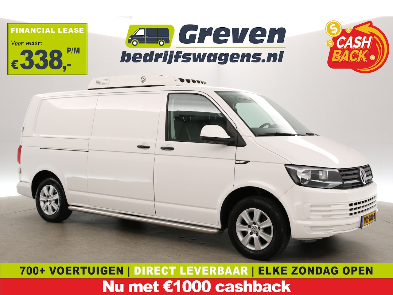 Volkswagen Transporter - 2.0 TDI L2H1 | 140PK | MARGE | Koelwagen 0° | Nachtkoeling | Airco | Cruise | 3-Zits | Tre - AutoWereld.nl