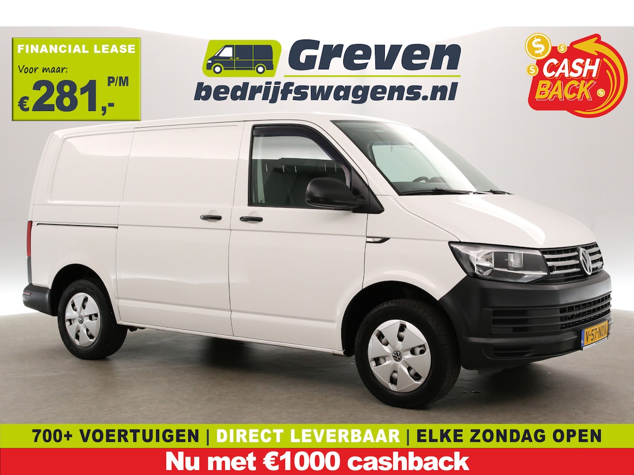 Volkswagen Transporter - 2.0 TSI 150PK L1H1 | Euro6 | Benzine | 3-Zits | Trekh. | Parkeersens. - AutoWereld.nl